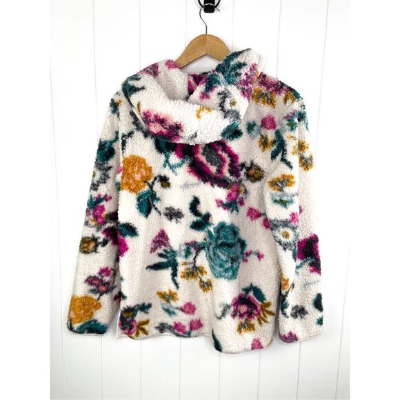 ANTHROPOLOGIE Saturday Sunday Rosemarie Hooded Sherpa Jacket Teddy Sweater Flora - Picture 12 of 12